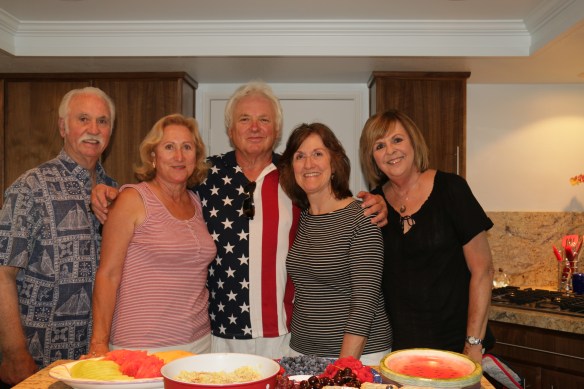 L-R Burt Franks, Linda Templeton, "Captain" Dennis, Nancy Baumann, Carol Franks